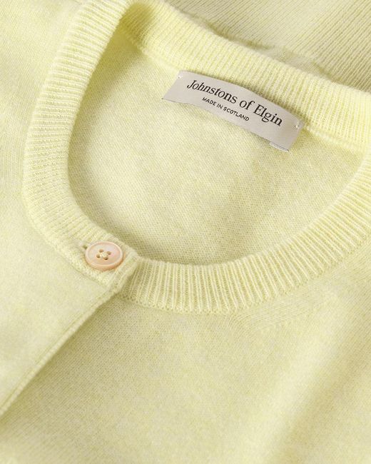 Johnstons White Iris Classic Cashmere Cardigan