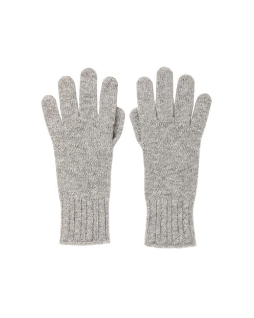 Johnstons Gray Cable Cuff Cashmere Gloves