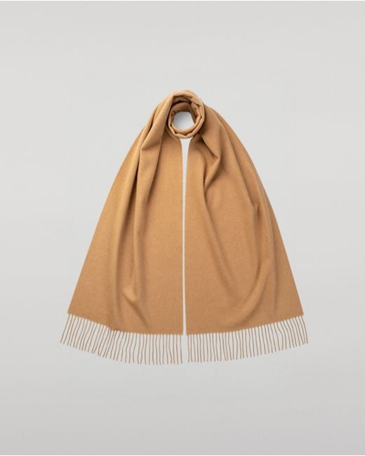 Johnstons Natural Wide Camel Cashmere Scarf