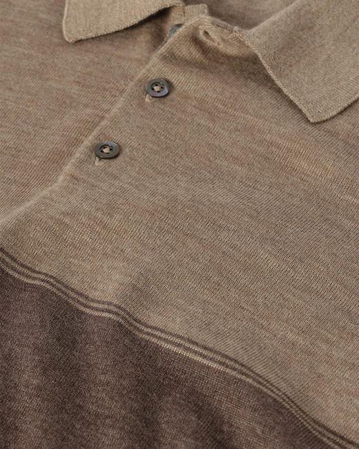 Johnstons Natural Mack Superfine Cashmere Polo Shirt for men