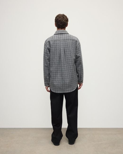 Johnstons Gray Cashmere Wool Blend Overshirt for men