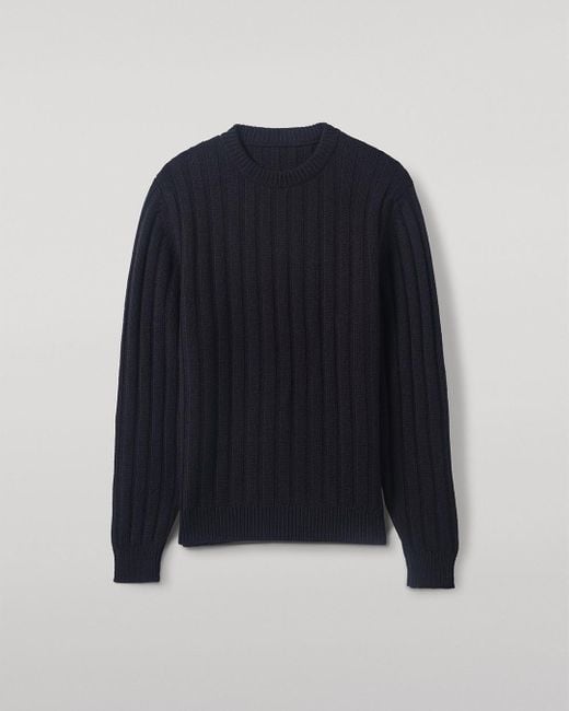 Johnstons Blue Peel Dark Cashmere Jumper for men