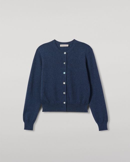 Johnstons Blue Iris Classic Cashmere Cardigan