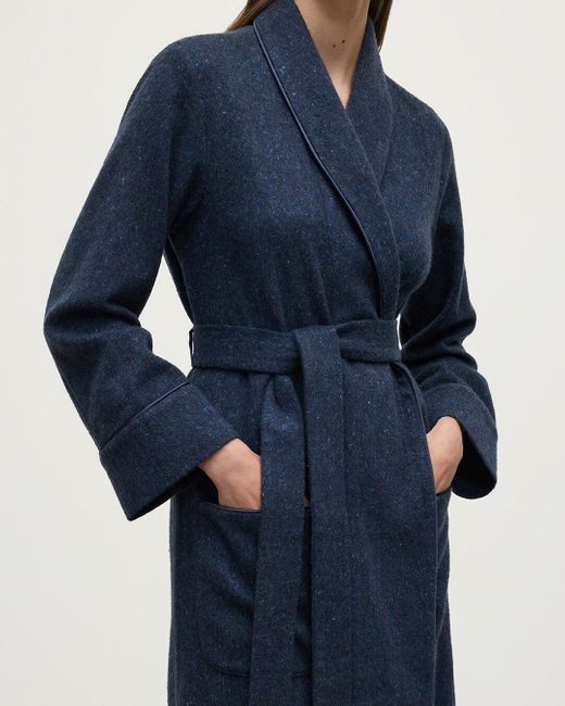 Johnstons Blue Donegal Cashmere Dressing Gown