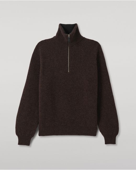 Johnstons Gray Chalmers & Charcoal Half Zip Lambswool Jumper