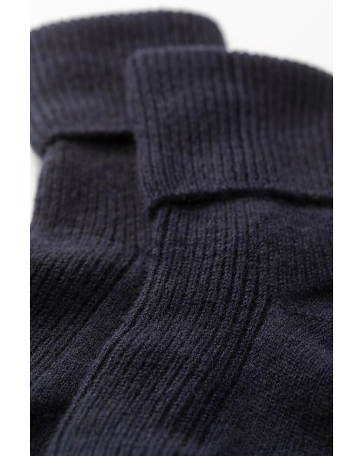 Johnstons Blue Dark Cashmere Lounge Socks
