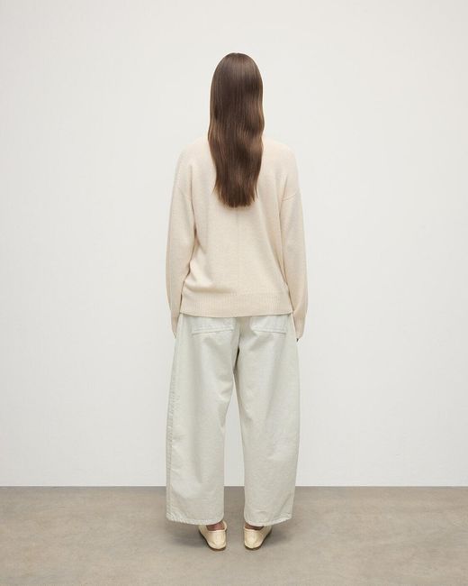 Johnstons White Gauzy Cashmere Roll Neck Jumper