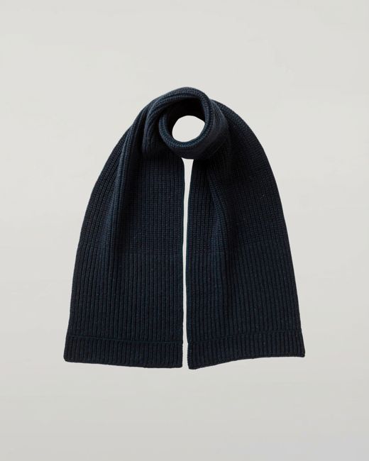 Johnstons Blue Donegal Cashmere Dark Knitted Scarf