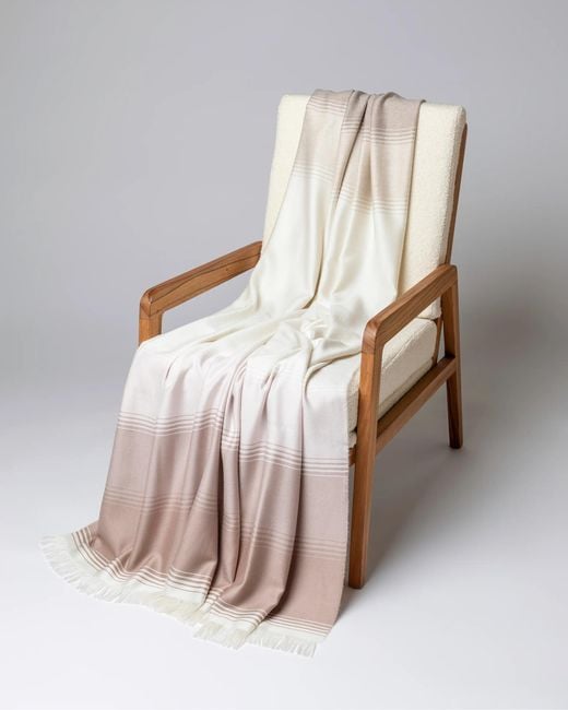 Johnstons Natural Diffused Stripe Merino Wool Throw