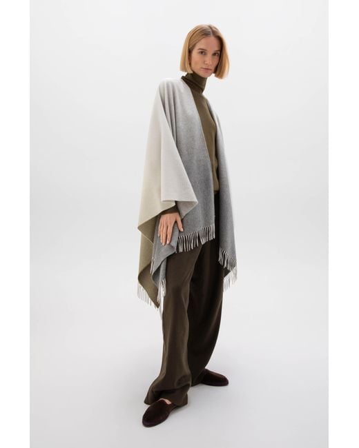 Johnstons Green Ombré Cashmere Cape