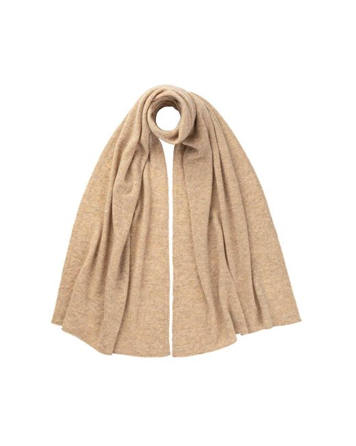 Johnstons Natural Knitted Cashmere Gauzy Stole