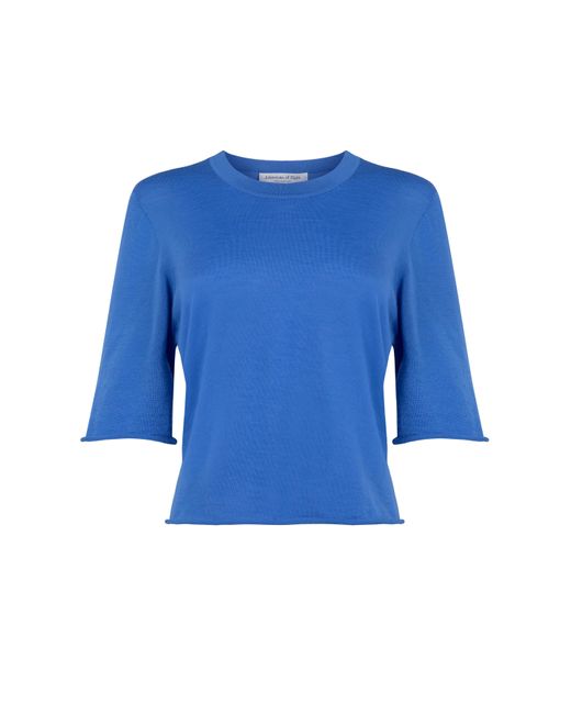 Johnstons Blue Superfine Merino Scoop Neck T-Shirt