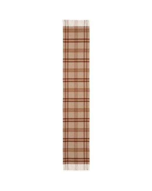 Johnstons Brown Wide Cashmere Tweed Scarf