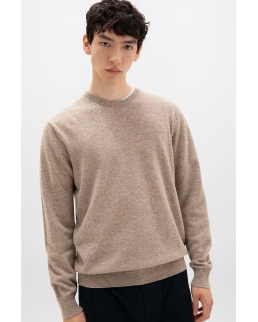 Johnstons Blue Light Cashmere Round Neck Jumper for men