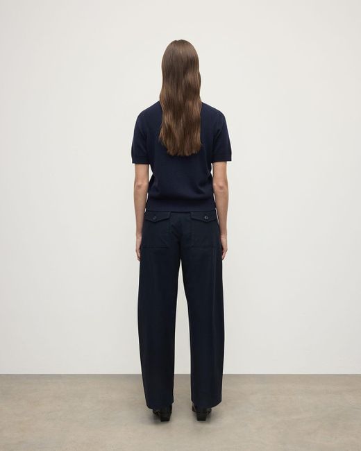 Johnstons Blue Classic Cashmere Dark T-Shirt