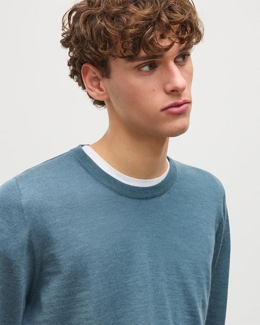 Johnstons Blue Fin Superfine Cashmere Jumper for men