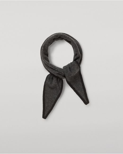 Johnstons White Anya Charcoal & Diamond Cashmere Necktie