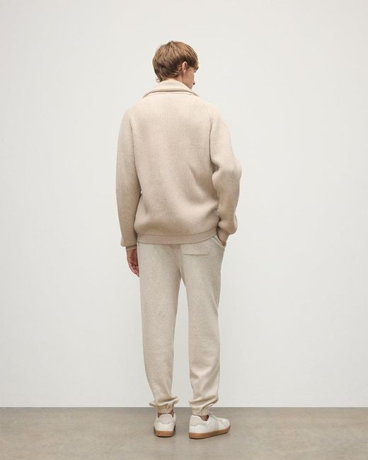 Johnstons White Kirk Natural Cashmere Sweatpants for men