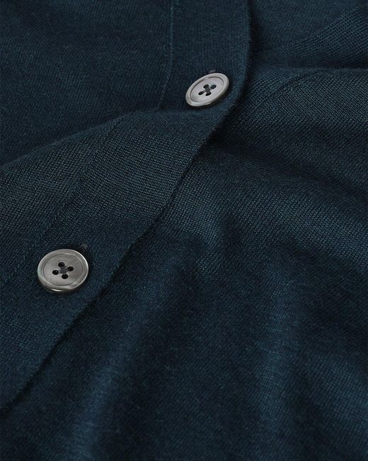 Johnstons Blue Elise Bottle Long Superfine Cashmere Cardigan