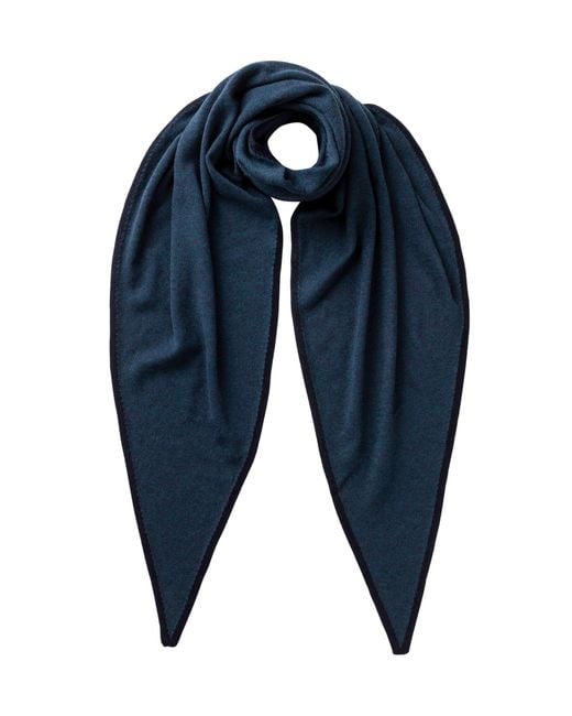 Johnstons Blue Gauzy Cashmere Diamond Scarf