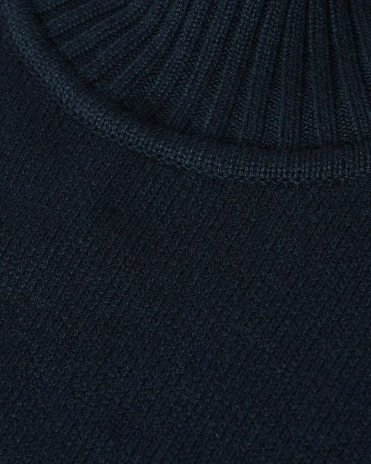 Johnstons Blue High Neck Bottle Cashmere Jumper