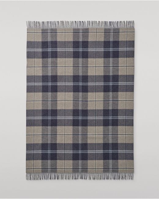 Johnstons Blue Double Face & Cream Lambswool Throw