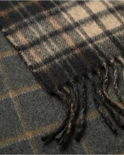 Johnstons Multicolor Dunnottar Tartan & Windowpane Cashmere Scarf