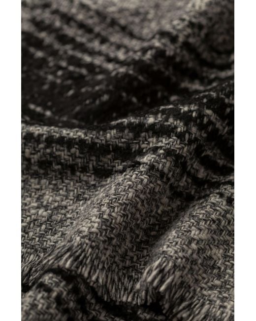Johnstons Black Textural Ombré Charcoal Scarf