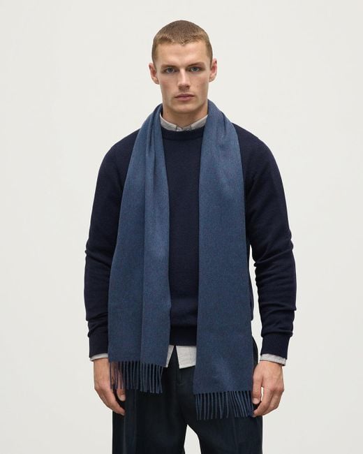 Johnstons Blue Cashmere Scarf