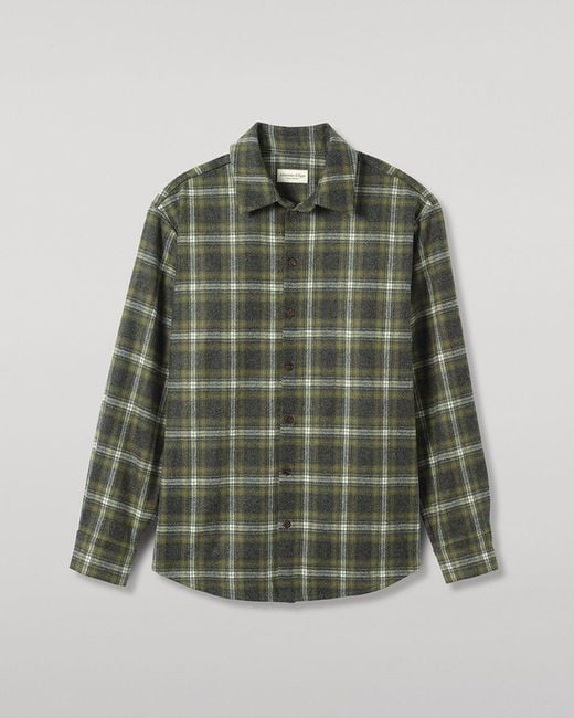 Johnstons Green Capercaillie Plaid Overshirt