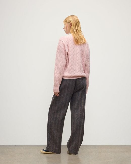 Johnstons Pink Kylesku Cashmere Jumper