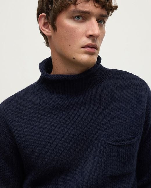Johnstons of Elgin メンズ ブルー リュクス・カシミヤ Johnstons of Elgin メンズ ブルー リュクス・カシミヤ