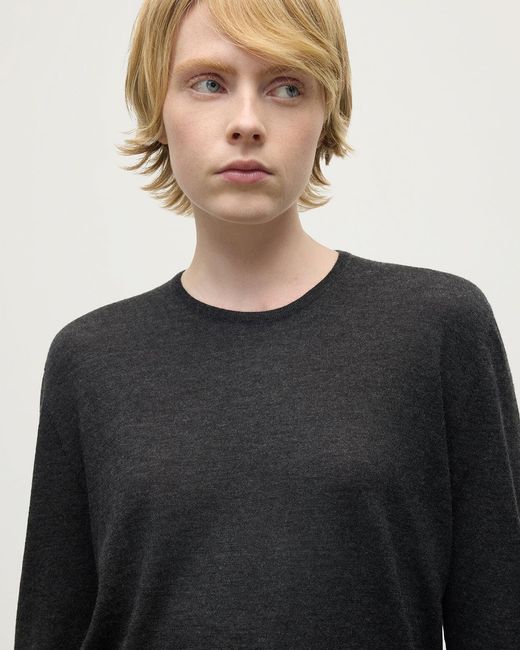 Johnstons Gray Superfine Cashmere Charcoal Jumper
