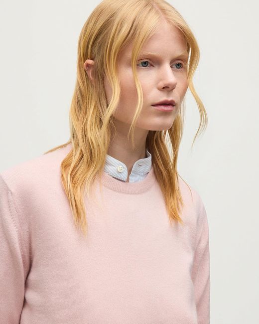 Johnstons Blue Lunan Classic Light Cashmere Crew Jumper