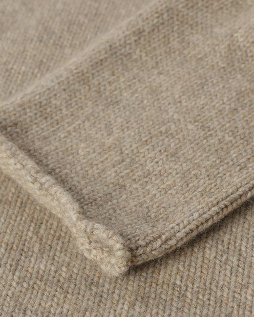 Johnstons White Kester Natural Marl Cashmere Funnel Neck Jumper for men
