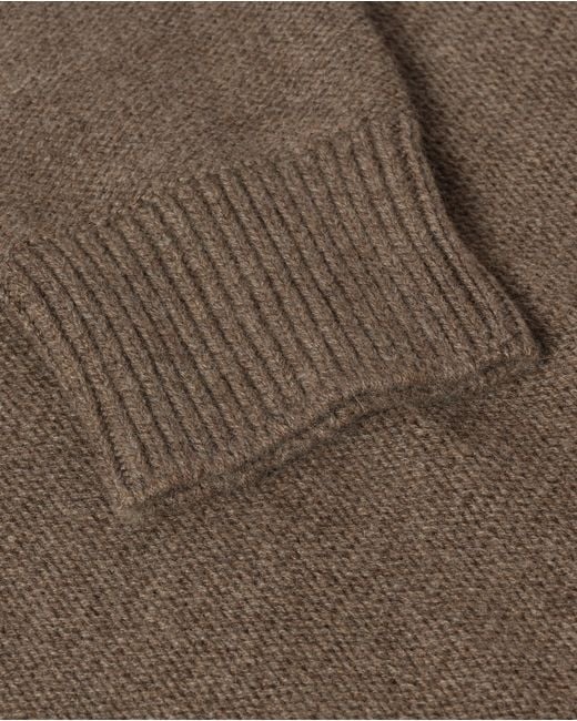 Johnstons Natural Maggie Reverse Stitch Roll Neck Cashmere Jumper