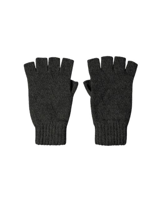 Johnstons Black Fingerless Cashmere Gloves