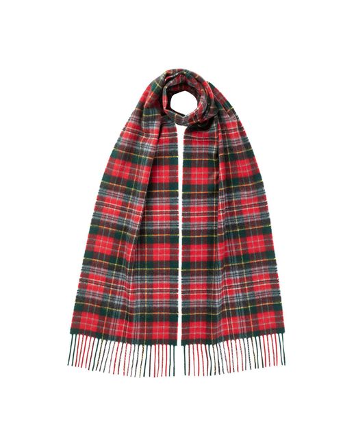 Johnstons Red Caledonia Tartan Cashmere Scarf