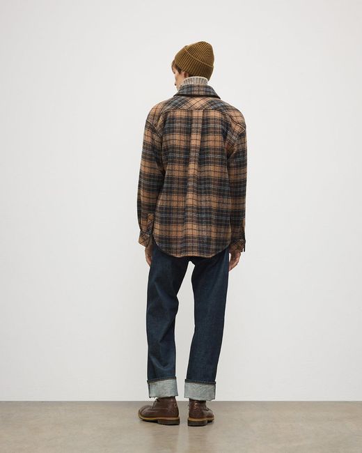 Johnstons Gray Atholl & Camel Plaid Overshirt