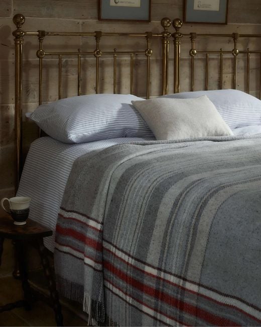 Johnstons Gray Donegal Check Bed Throw