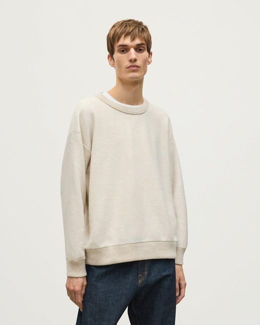 Johnstons White Liddell Cashmere Sweatshirt for men