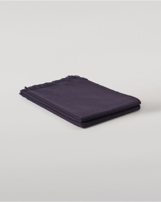 Johnstons Blue Plain Dark Cashmere Throw