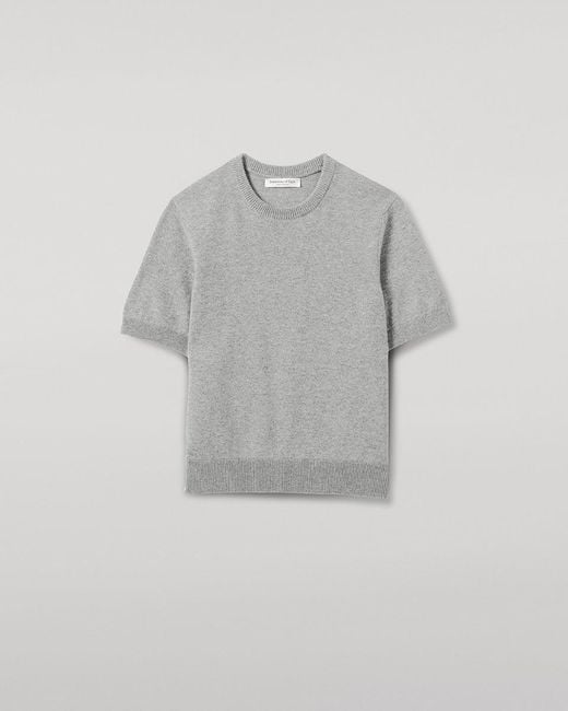 Johnstons White Classic Cashmere Light T-Shirt