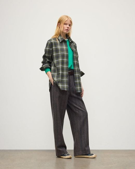 Johnstons Green Clanlass Plaid Overshirt