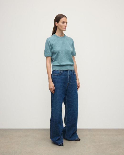 Johnstons Blue Classic Cashmere T-Shirt