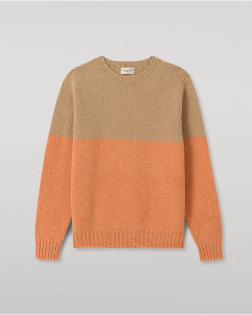 Johnstons Blue Ogilvie Colour Block Lambswool Jumper