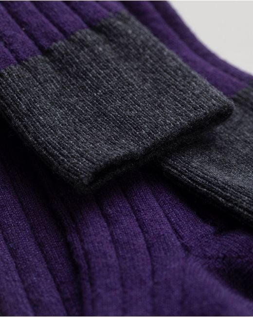 Johnstons Purple Ainsley Long Cashmere Socks