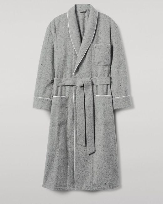 Johnstons Gray Donegal Cashmere Dressing Gown for men