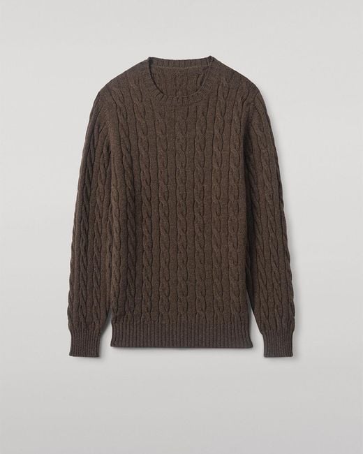 Johnstons Brown Calder Cable Cashmere Jumper