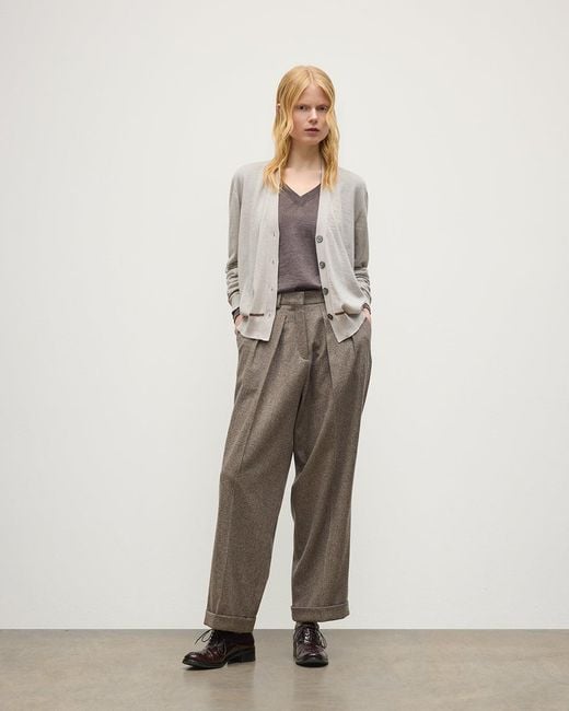 Johnstons White Effie Superfine Cashmere Cardigan